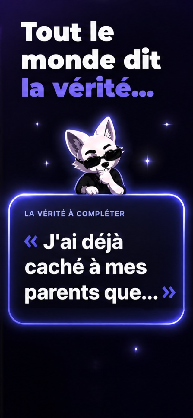 Écran du jeu : la question de la manche, J'ai déjà caché à mes parents que…